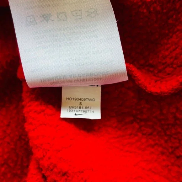 Nike Air Hoodie Mens Small Red Black Spell Out Pullover Sweatshirt Hooded - Picture 5 of 13